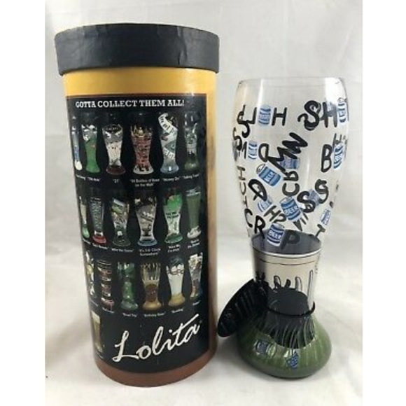 Lolita Gotta Love Beer Talking Trash Painted 22oz Pilsner Beer Mug Glass Barware - Picture 4 of 6